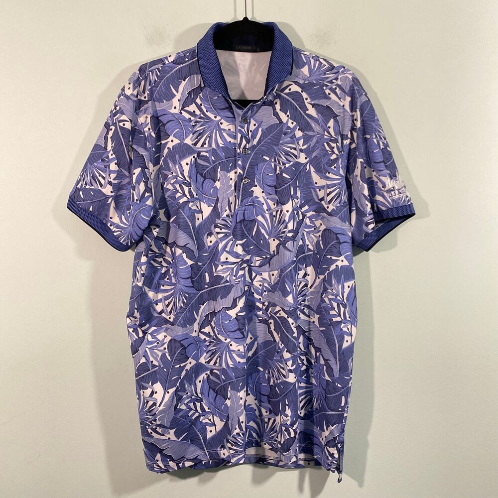 Greyson Men's Purple Floral Print Polo